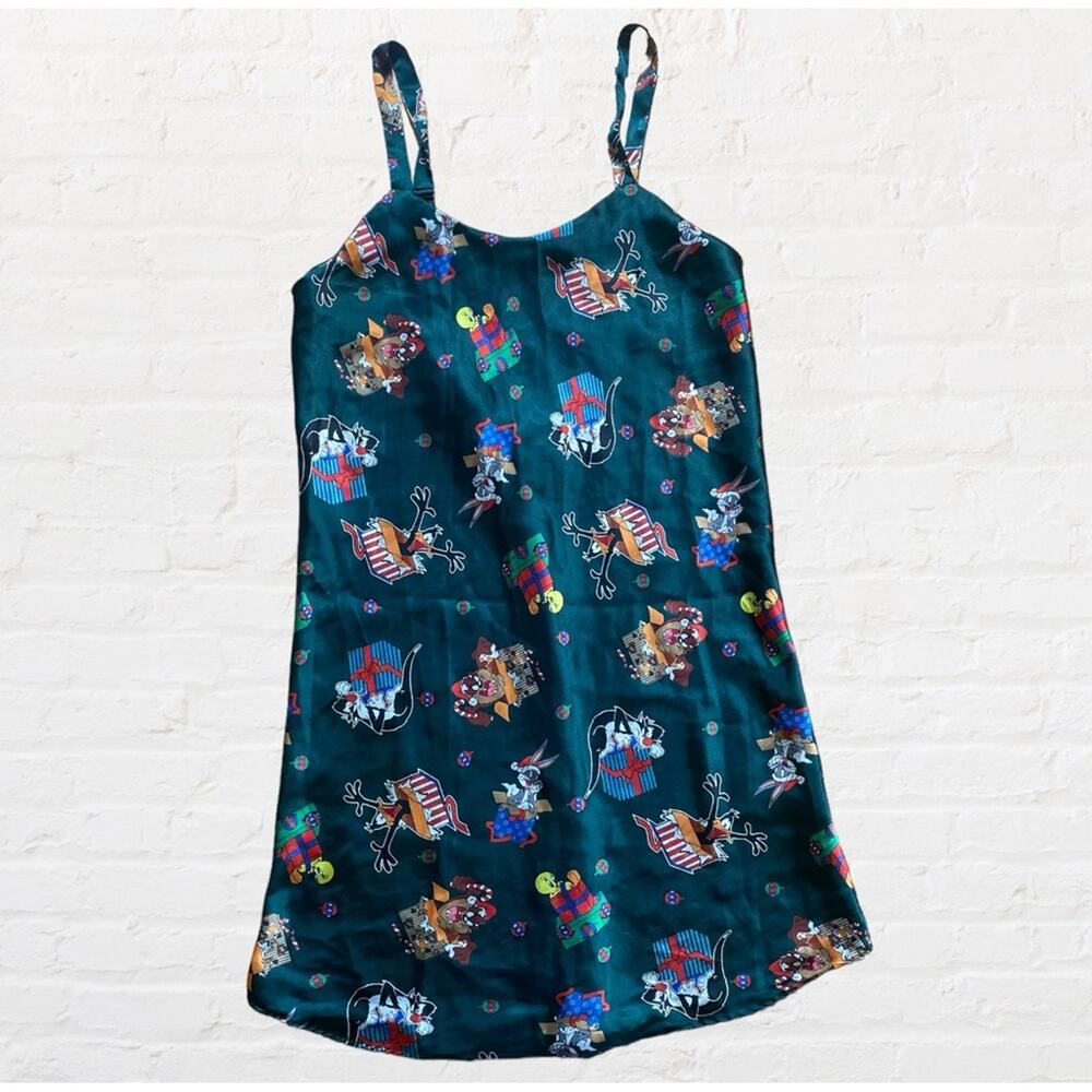 Vintage 1990s Looney Tunes Christmas satin nightie - Picture 2 of 9